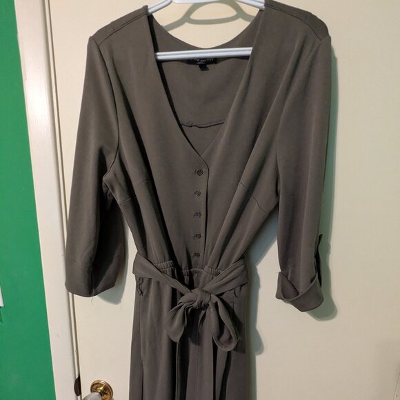 Lane Bryant olive dress with pockets - Picture 1 of 8